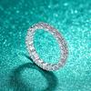 S925 Sterling Silver Women's Moissanite Full Circle Ring