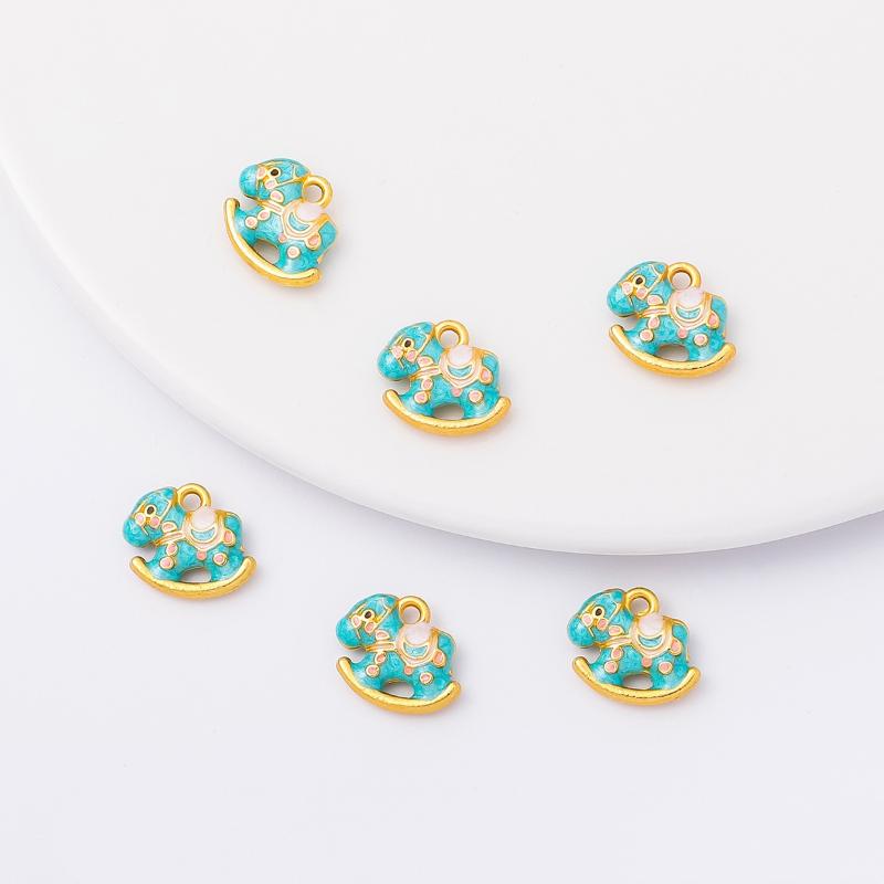 10 шт. Милые эмалевые подвески-шармы в виде пони, лошади зодиака, для изготовления ювелирных изделий, ожерелья, серег, браслета, DIY, аксессуары