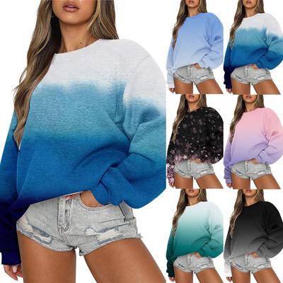 Women Autumn Winter Tops Women's Long Sleeve Sweatshirt Casual Crewneck Loose Fit Pollover Fleece Tops
