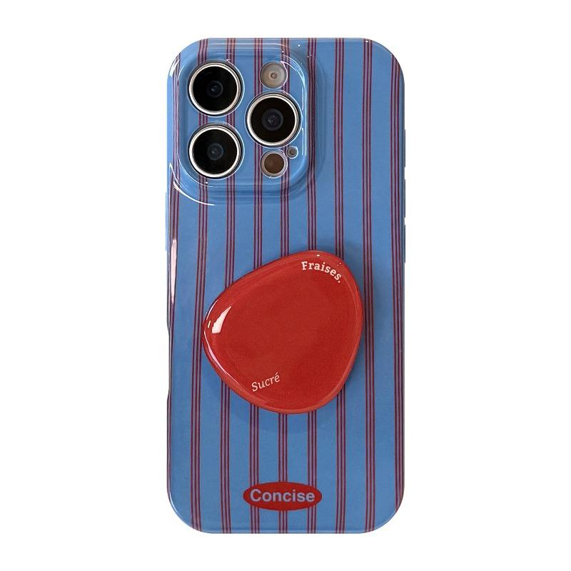 Phone Case - Red And Blue Striped Retro Individual Full Cover Hard Case for Iphone 16 Apple 17 Phone Case 15 Pro Max Film 14/13/12/11/Xr/7P
