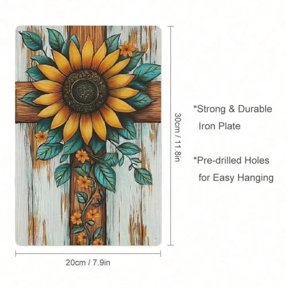 Vintage Floral Metal Wall Art Motivational Sign Home Decor