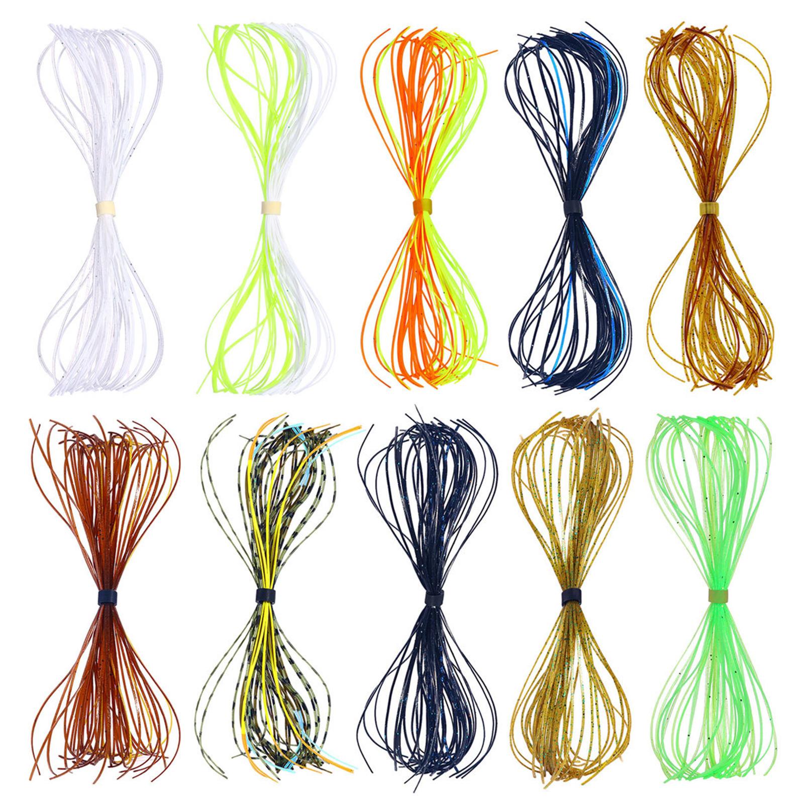 

10 Bundles 500 Strands Silicone Jig Skirts Set DIY Fishing Jig Legs Lures Fly Tying Materials Fishing Jig Baits Skirts