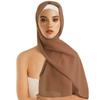 Solid Color Chiffon Hijab Scarf Bubble Pearl Soft Chiffon Headscarf Plain Design Folded Style Shawls Scarf Summer Season