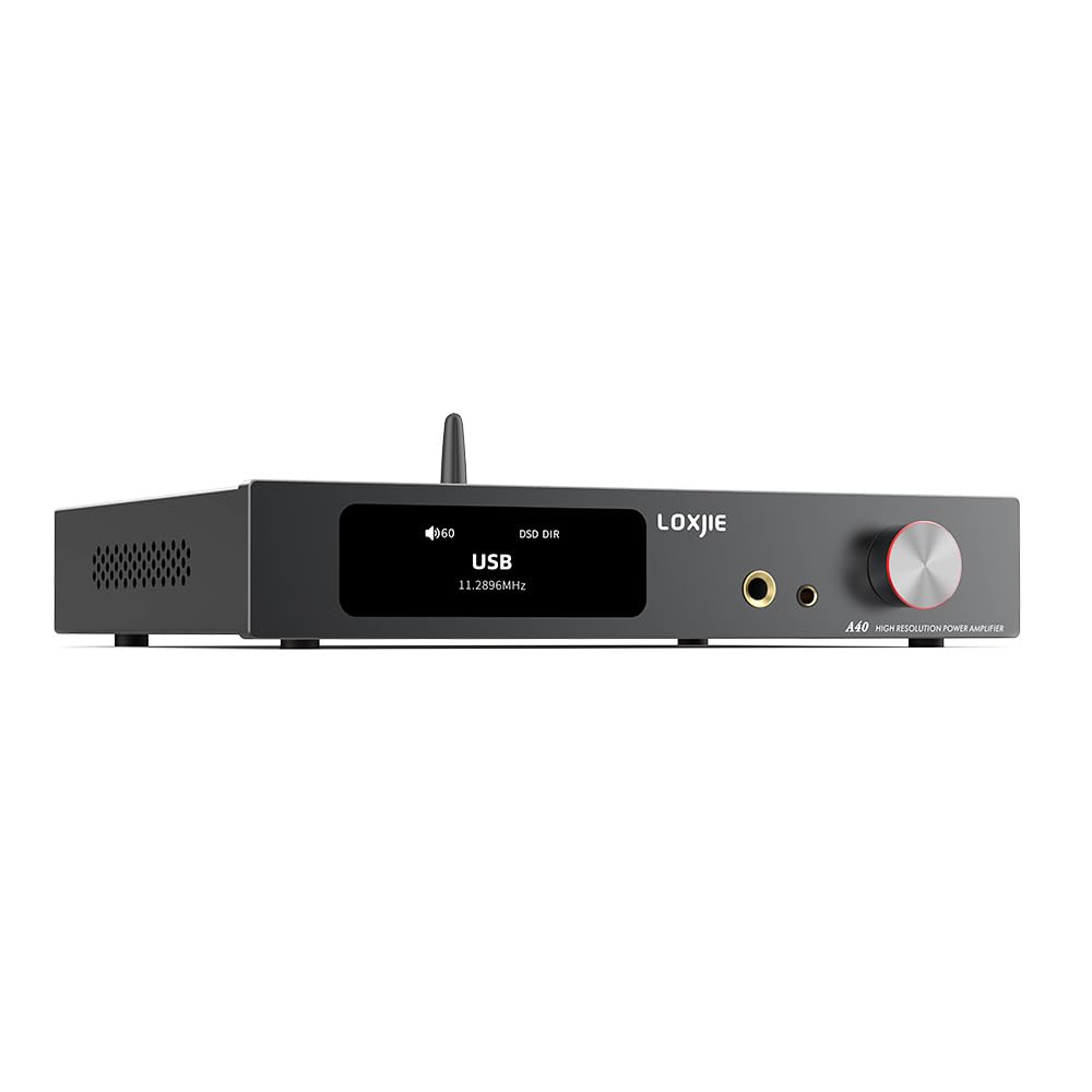 LOXJIE A40 Bluetooth Power Amplifier, Hi-Fi Stereo Digital Amplifier with [MA5332MS] Amplifier IC [CS43131] High-Performance DAC IC
