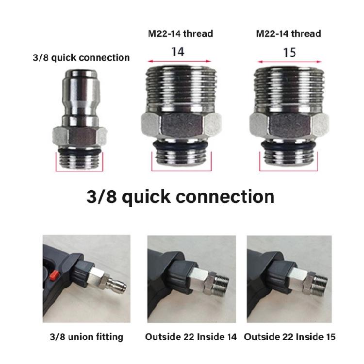Quick Release Water Sprayers 3 Adapters Kits Copper Enhancing 10.5GPM High Pressure Washer Guns Car Washing Accessory