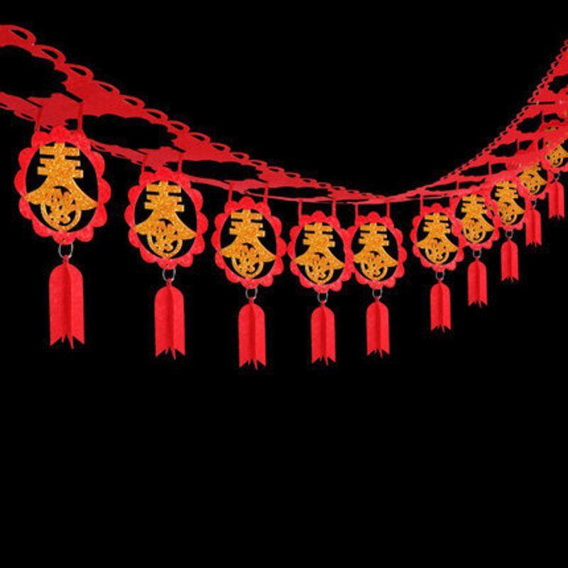 Chinese Cny 2022 New Year Banner Flag Pendant Spring Festival Decoration Hanging