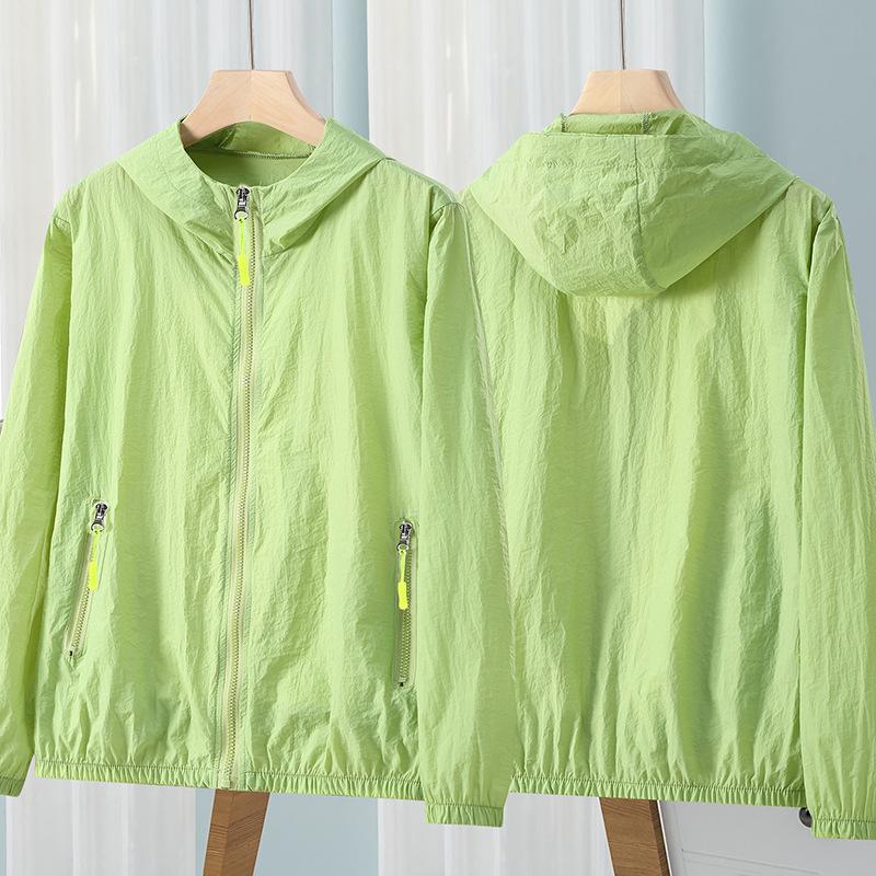 Summer Men Women Sun Jacket Waterproof Quick Dry Windbreaker Hooded Fishing Hunting Clothes Full Zipper Side Pockets Jacket