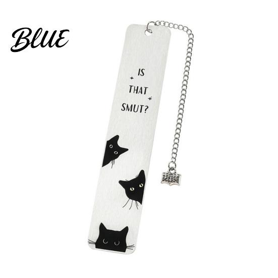 Creative Cat Bookmark Cute Bookmark Funny Metal Page Marker with Stainless Steel Quotes