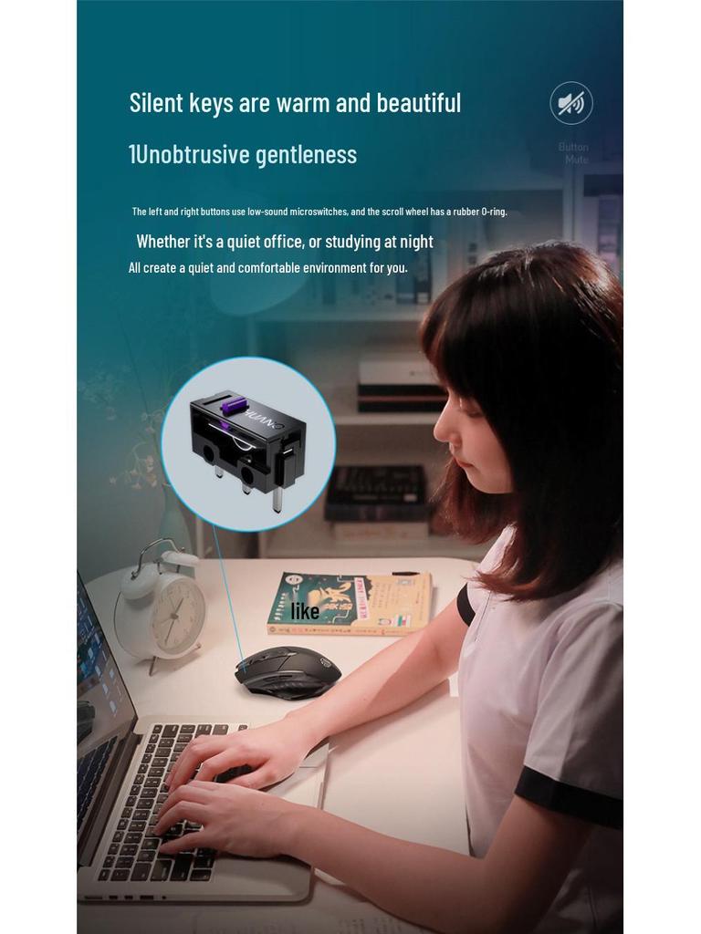 Rechargeable Bluetooth Wireless Silent Mouse for Office and Gaming - PM6