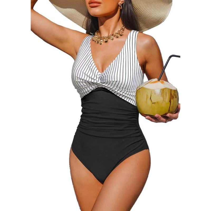 New Popular One-piece Bikini Sexy Leopard Print Splicing European and American Thin Waist Swimsuit Swimsuit