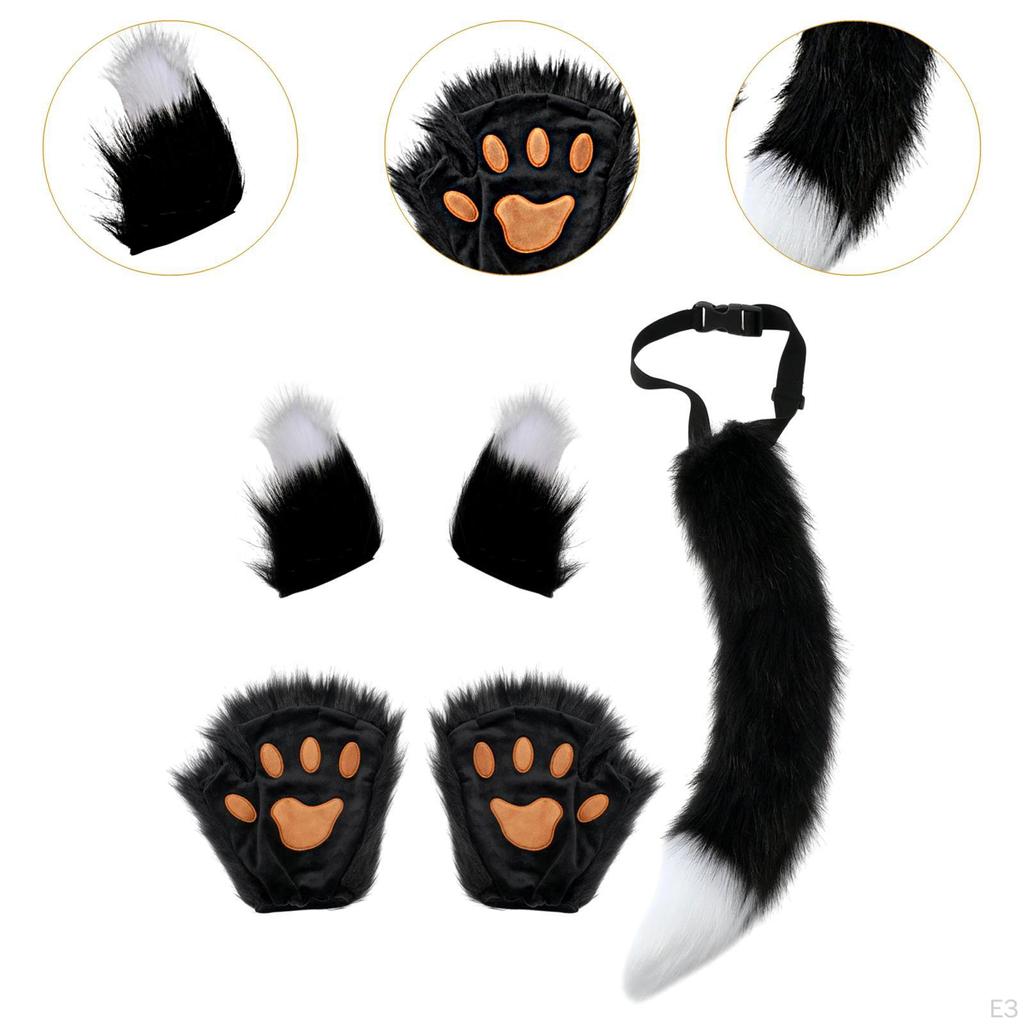 Zestaw kostiumów zwierzęcych z sztucznymi uszami i ogonem na imprezy tematyczne