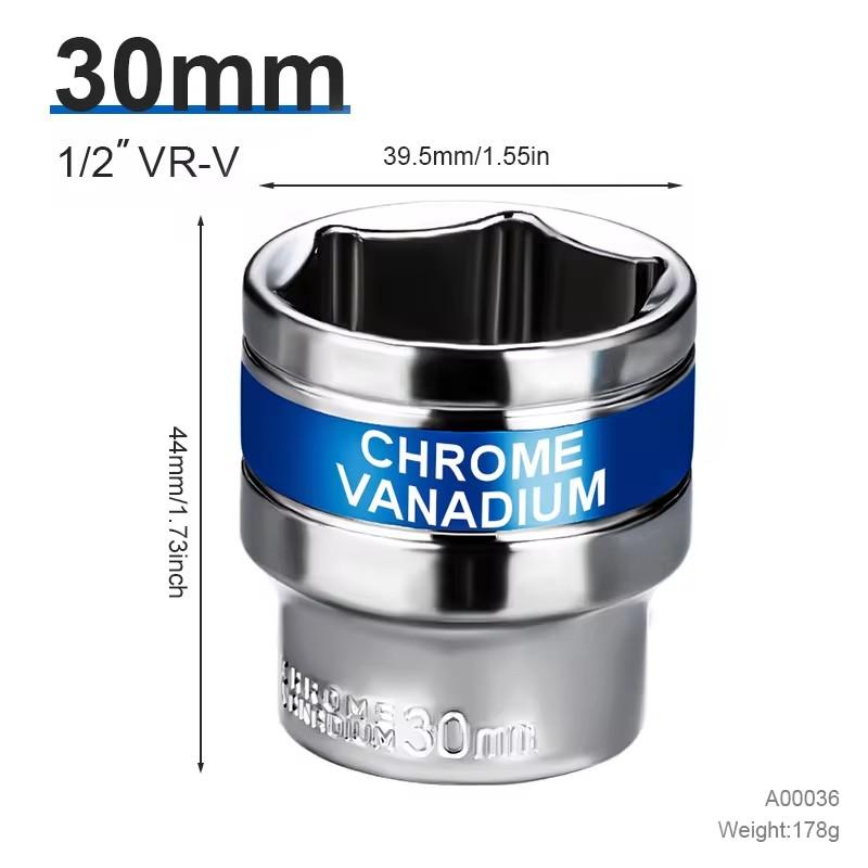 8-32mm 1/2" Drive Deep Impact Socket Set Drive Metric Wrench Socket Deep Impact Socket Pneumatic Wrench Head Tire Removal Tools