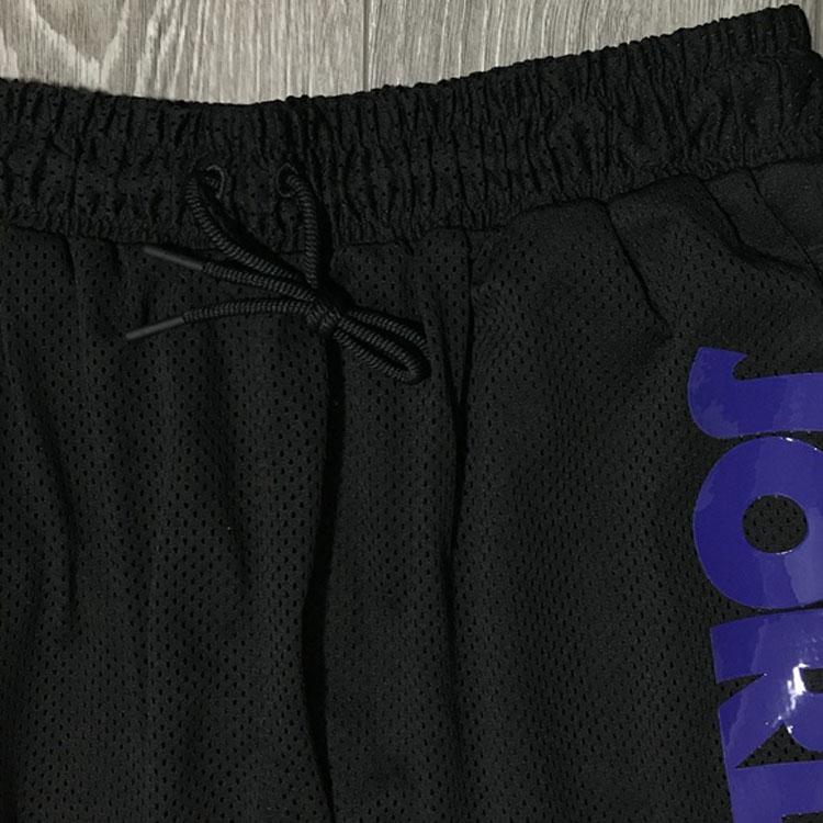 Jordan Colorblock Letter Logo Print Mid-Waist Straight Shorts Men Bottoms Black BQ0199-010