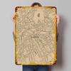 Danbury City Map Metal Wall Art Vintage Style Decorative Iron Painting for Home Office Decoration