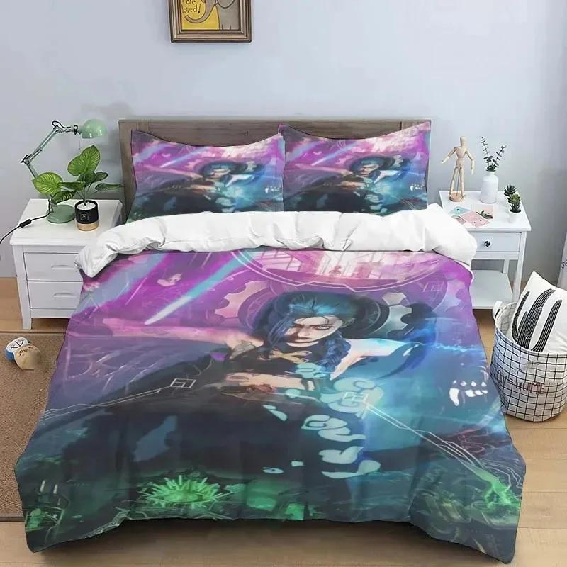 3D Print Jinx Arcane Bedding Set Duvet Cover Bed Set Quilt Cover Pillowcase Comforter King Queen Size Boys Adult Bedding Set