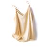 Women's V-Neck Sleeveless Camisole Top Satin Acetate Blend Inner Outer Wear Elegant Style with Suit for Summer Fashion