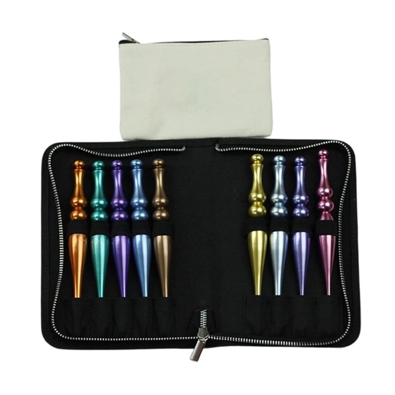 

9Pcs Ergonomic Grip Crochet Hook for Knitting Weaving Aluminum Alloy Crochet Hooks for Beginner Hobbyist 3.5mm-8.0mm 1