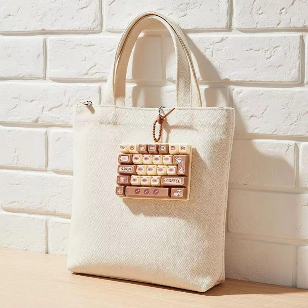Transparent Dual-Tone Mini Keyboard Pendant 26-Key Keyboard Keychain Children's Bag