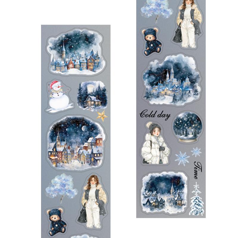 1Roll Night Theme Die-Cut Washi Tape Account Hand Decoration For Office Photo Frames Cup Stationery Box Diary Back To School