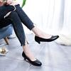 Spring Autumn Women Shoes Wedge Ladies Round Toe Medium Heels Pumps Shoes Woman Slip On Casual Black White tacones mujer WSH3181
