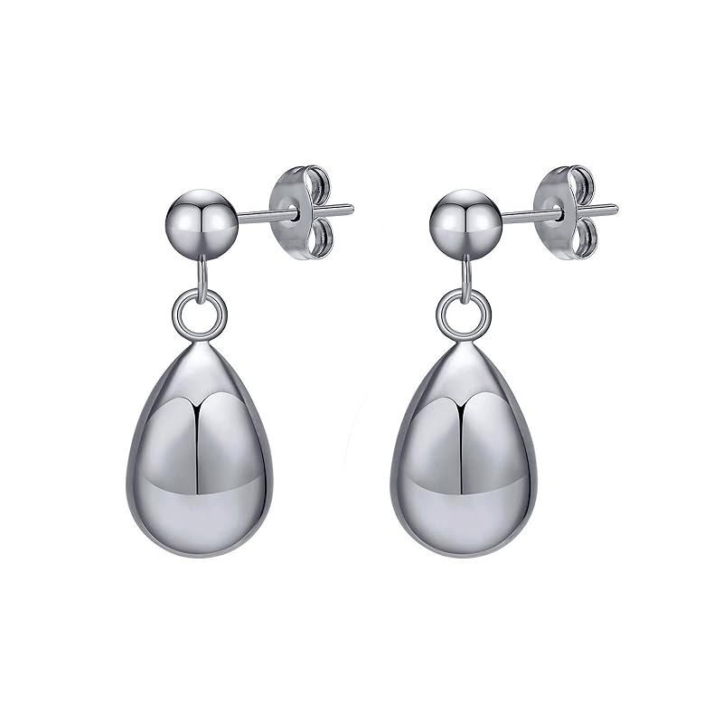 

[AJIRO ACCESSORY]P127 (Silver) surgical stainless steel stainless earrings drop drop gift present simple office Popularity