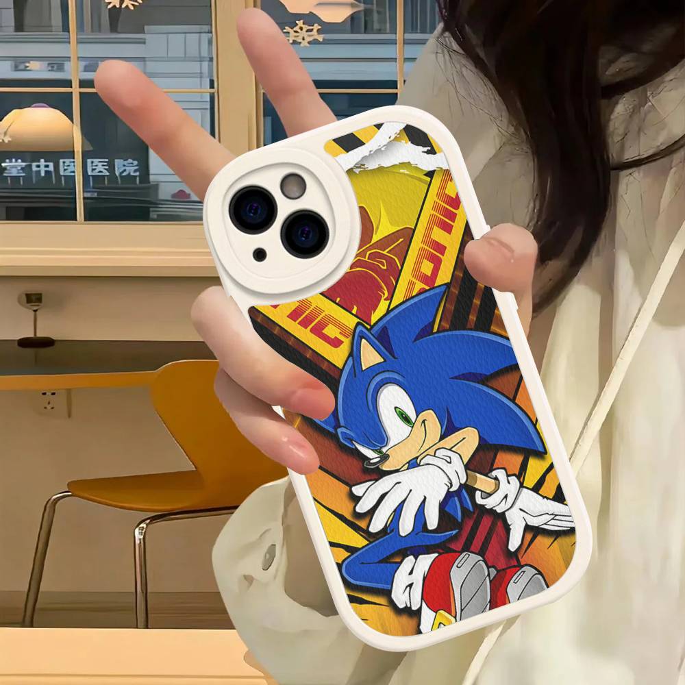 S-SonicS Anime For IPhone 16 15 14 13 12 11 Pro Max Plus Leather Phone Cover