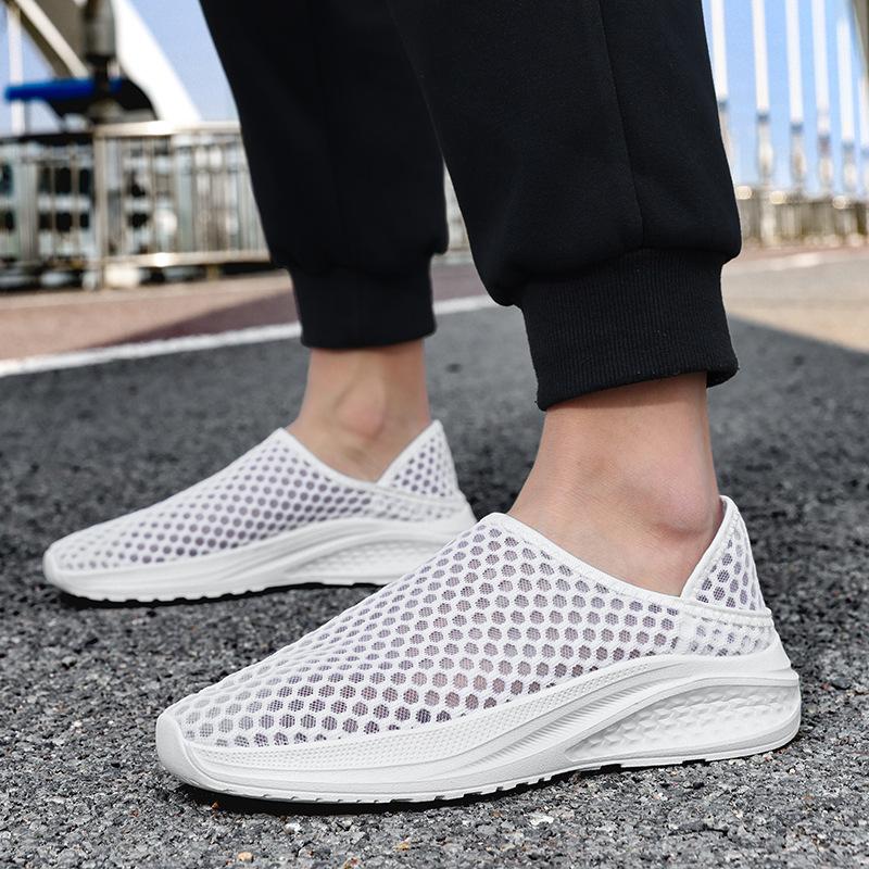 Summer Large Size 48 New Hollow One-pedal Breathable Foot Walking Shoes Lightweight Mesh Parents Casual Shoes