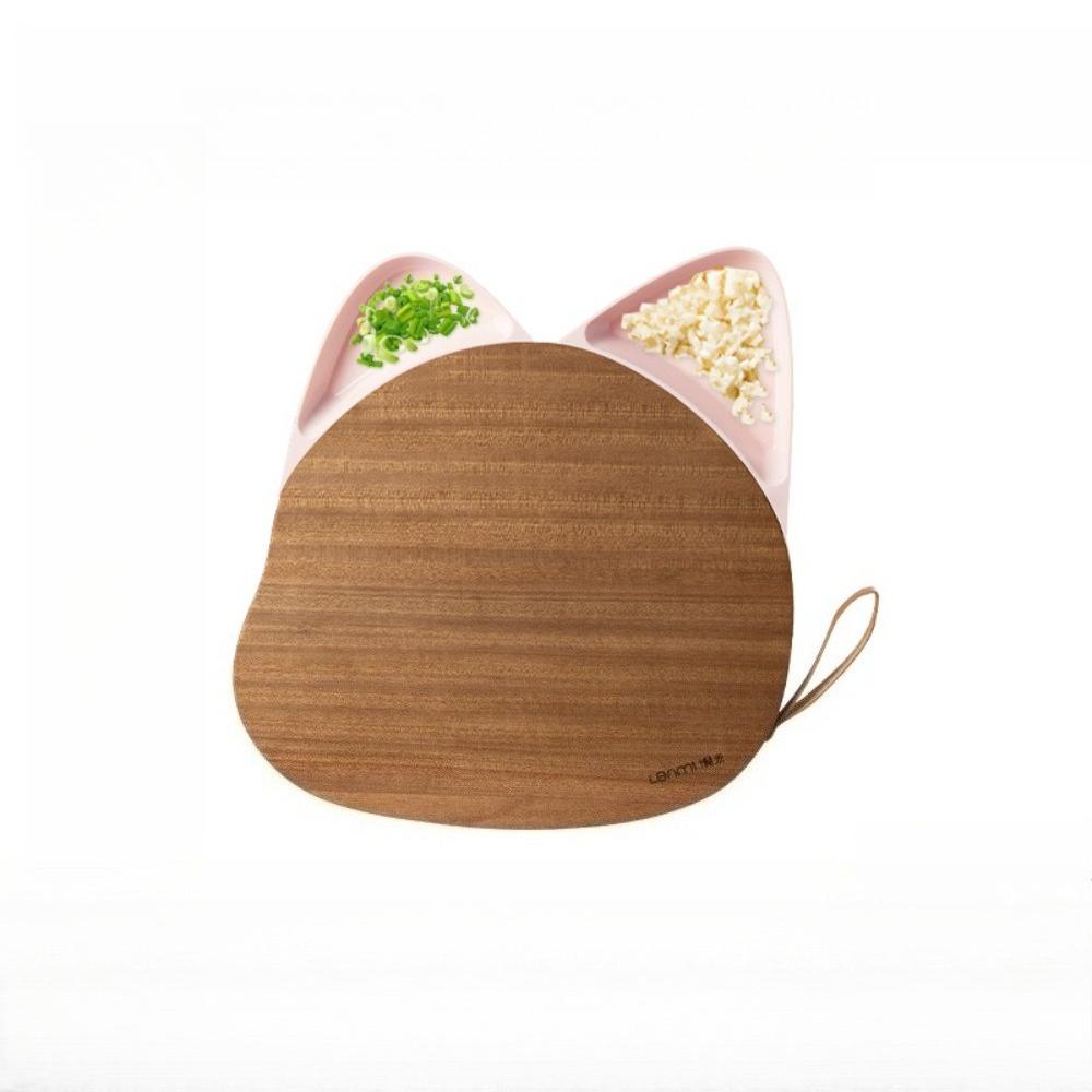 Solid Wood Cutting Board Food Grade Cat Ear Ebony Cutting Board Antibacterial and Mildew Proof Household Kitchen Accessories