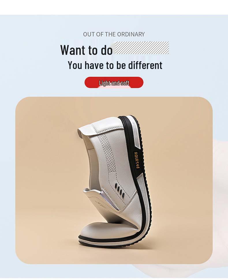 Men's Summer Breathable Casual Fashion Leather Shoes - Korean Style Trend