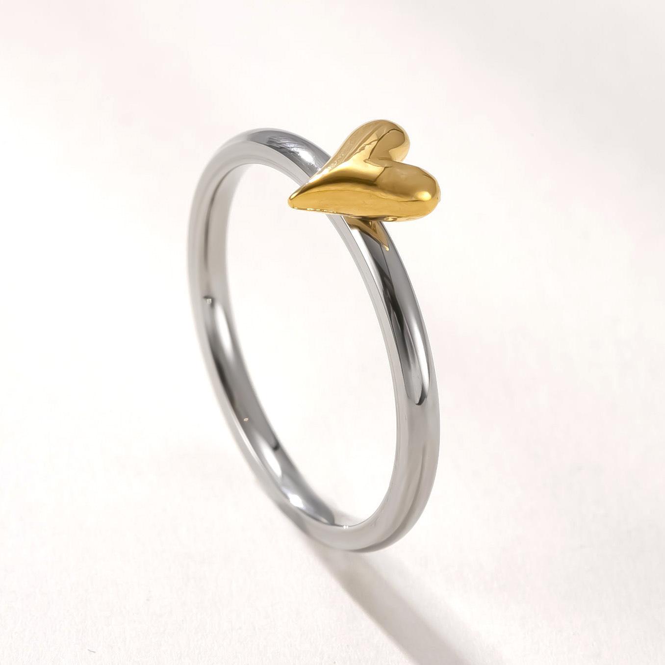 

Stainlesss Steel Mini Heart Ring Women Gold Color Minimalist Trendy Finger Rings Cute Zircon Gift Wholesale 6