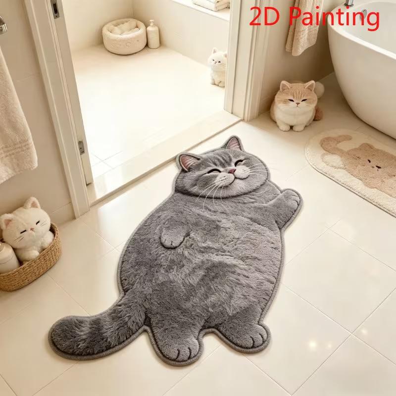 British Shorthair Cat Rug Suitable for Bedroom, Chubby British Shorthair, Hand Washable Suitable For, Room Decor, Gift for Cat Lovers