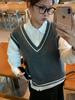 Plus Size Women's Korean Style Sleeveless V-Neck Knit Vest Sweater
