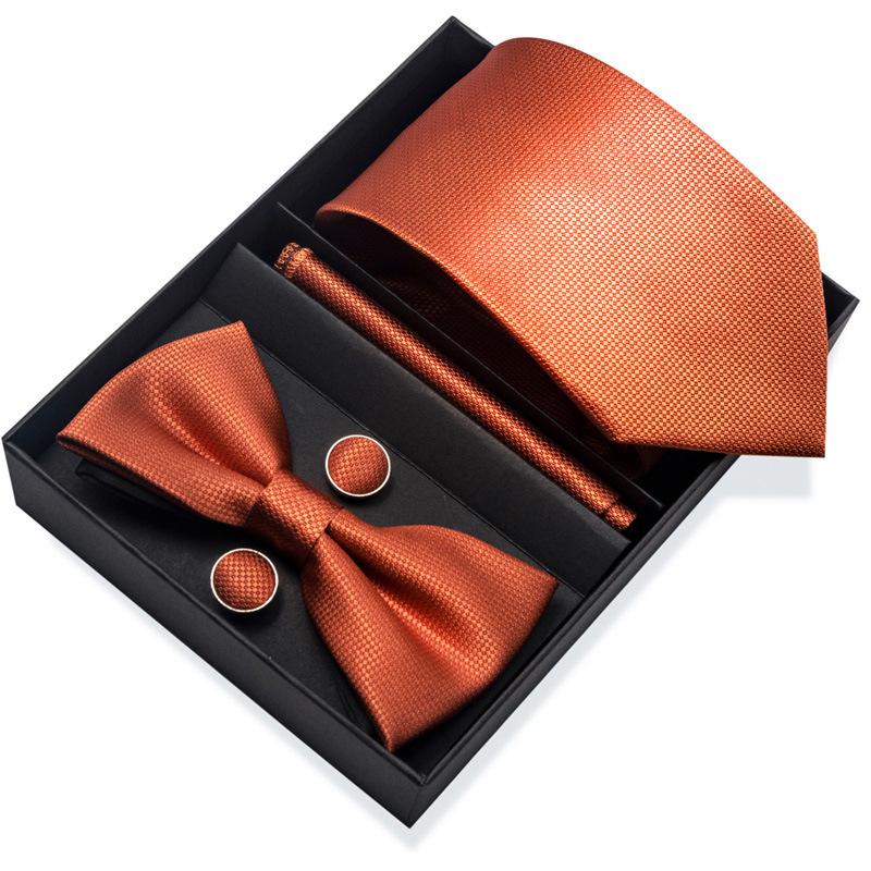 Set de 6 piezas, Corbata de Vestir de Negocios 8 cm Corbata para Hombre Set de Pajarita Caja de Regalo.