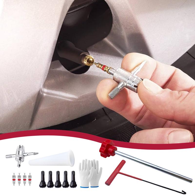 13PCS Tire Valve Tool Kit Tire Valve Stem Core Quick Change Replacement Tool Kit For Car Motorcycle Valves Repair Tools