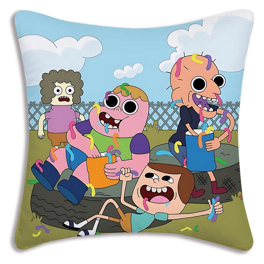 Roztomilé kreslené povlaky na polštář TV C-Clarence Dekorativní povlaky na polštář do obývacího pokoje Domácí dekorace Oboustranný tisk Krátký plyš Roztomilý povlak na polštář