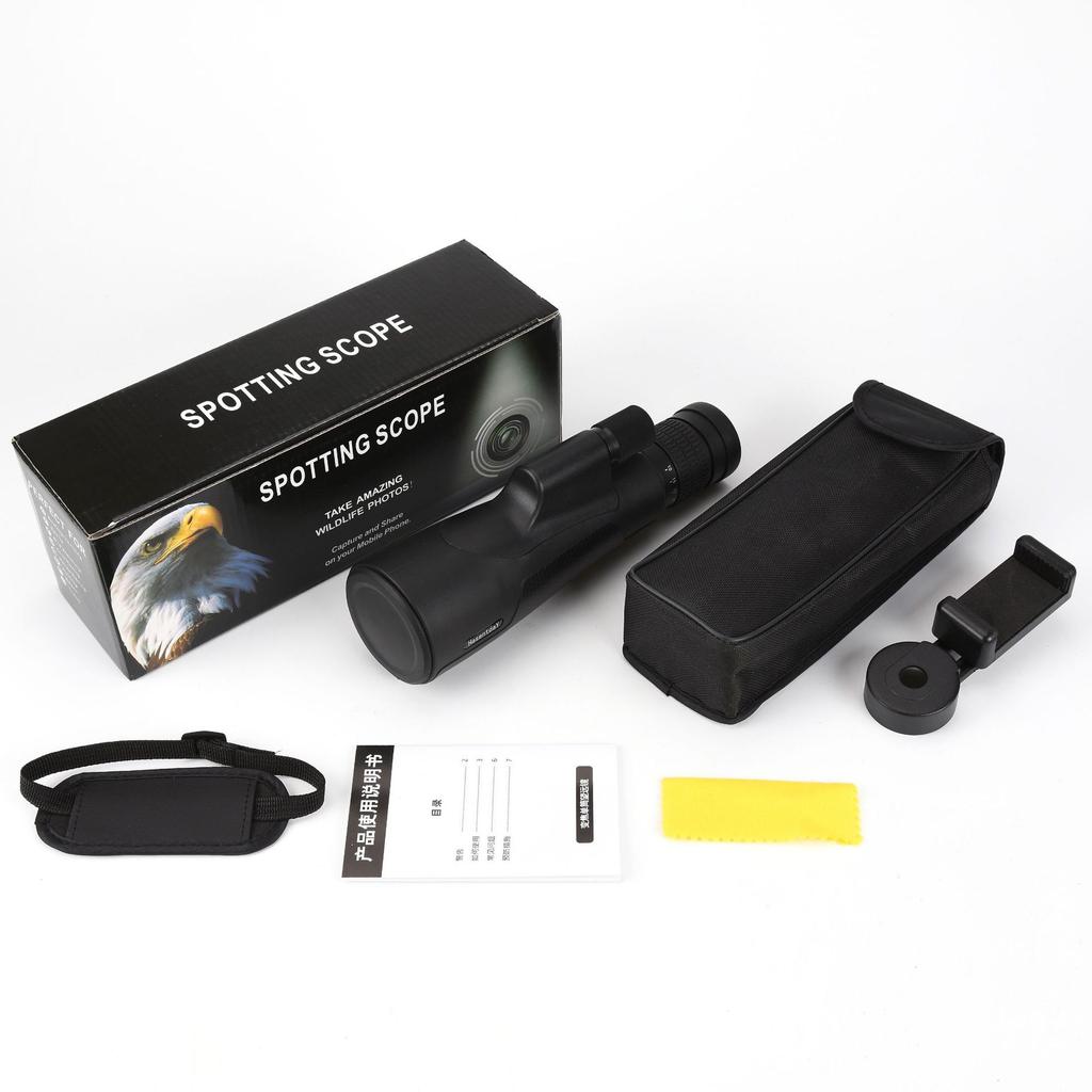 12x52 Kraftfull Monokulär Teleskop HD ED Lins, Vattentät Kompakt för Jakt Fågelskådning Utomhus Camping Resor