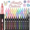 8/12/24/36/48 Colors Outline Shimmer Markers Double Line Outline Pens Christmas Stocking for Teen Girl Gifts Art School Supplies