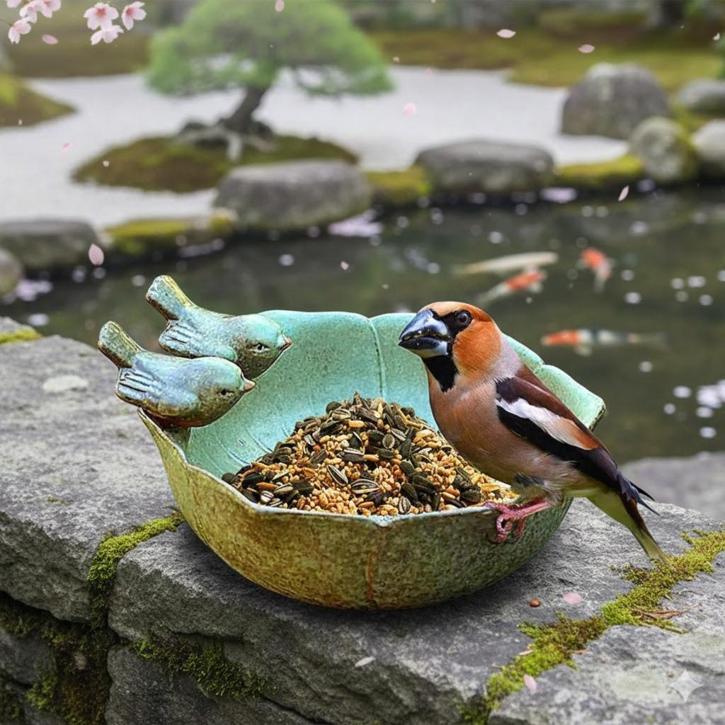 Ceramic Bird Feeder 16*16*7.5CM 1 Piece Bird Drinking Water Feeding Tray Suitable for Parrot Rosy Phoenix Peony Parrot