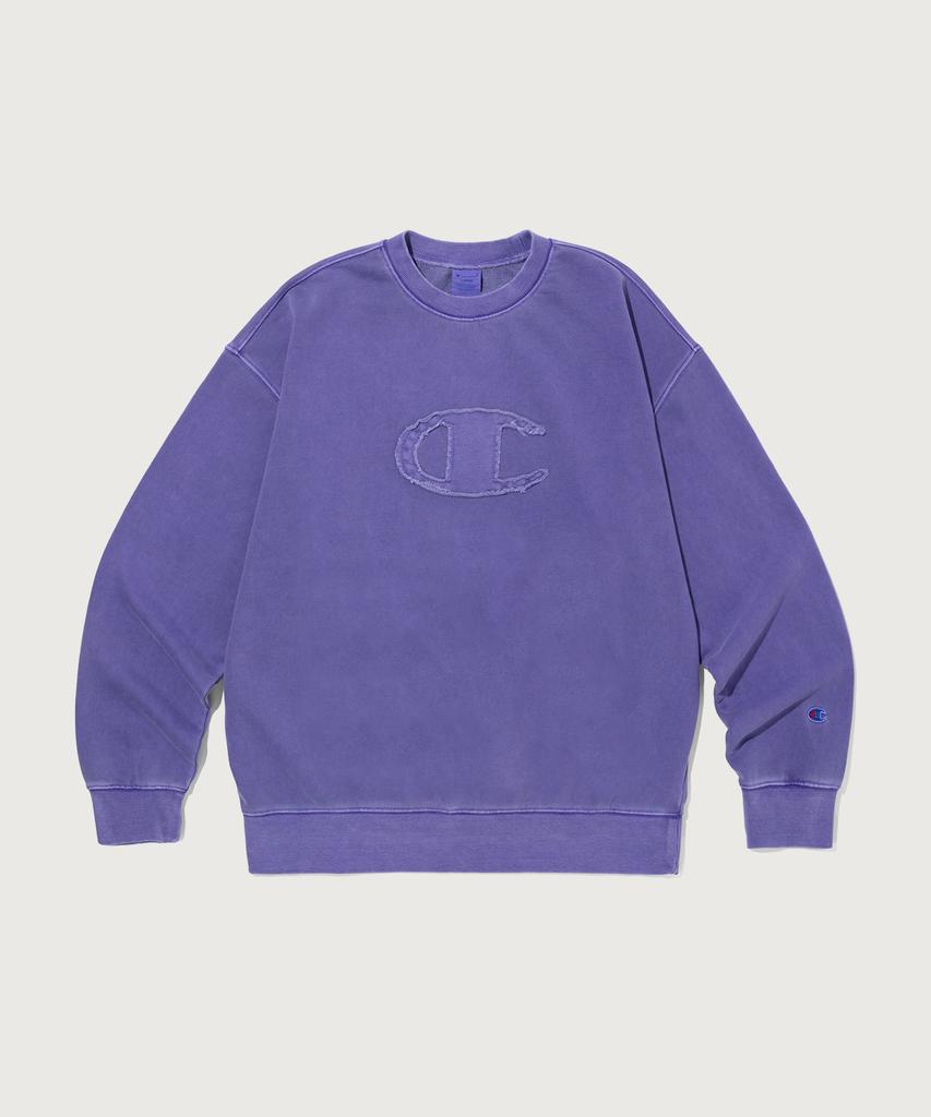 Champion C Logo Pigment Oversized Sweatshirt Purple
