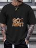 1pc Humorous Beer Graphic T-shirt - "GO AWAY!" Donut Design