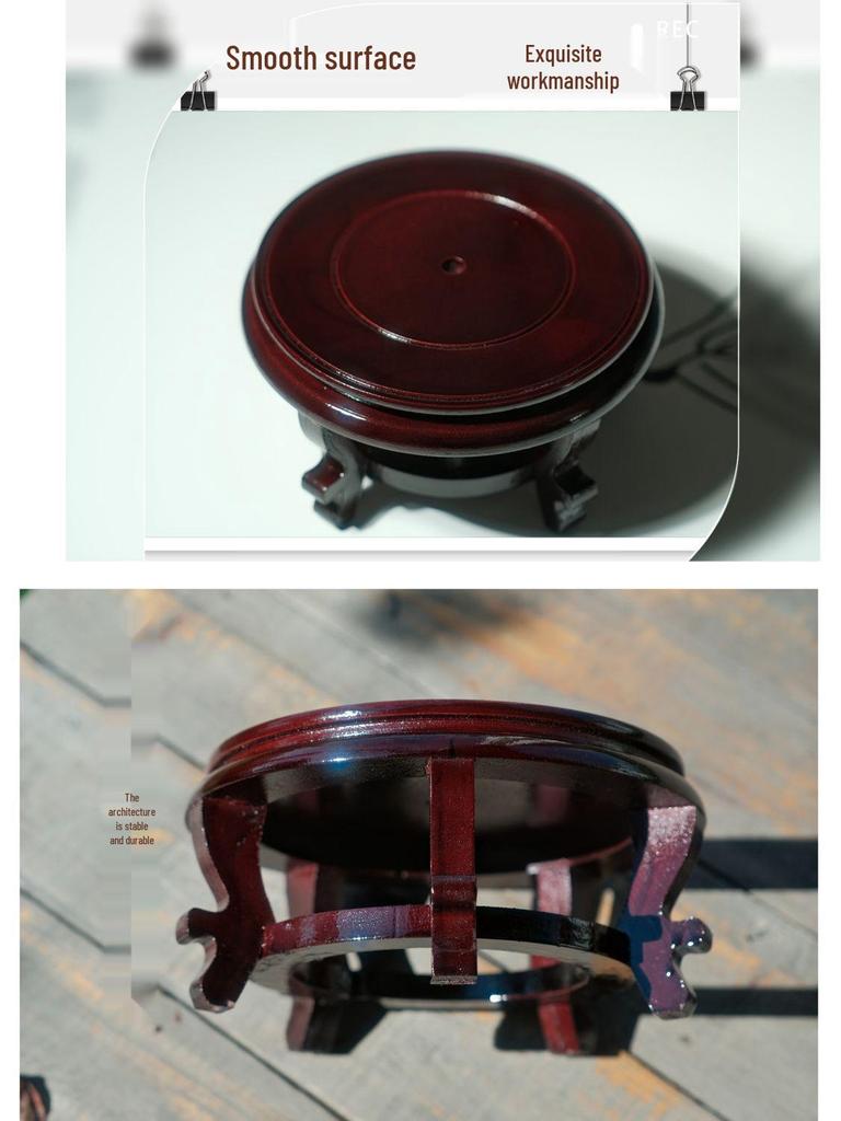 Okrągła Podstawa z Litego Drewna na Wysokich Nóżkach do Doniczek, Waz, Akwariów, Garnków na Wino i Wystroju Wnętrz.