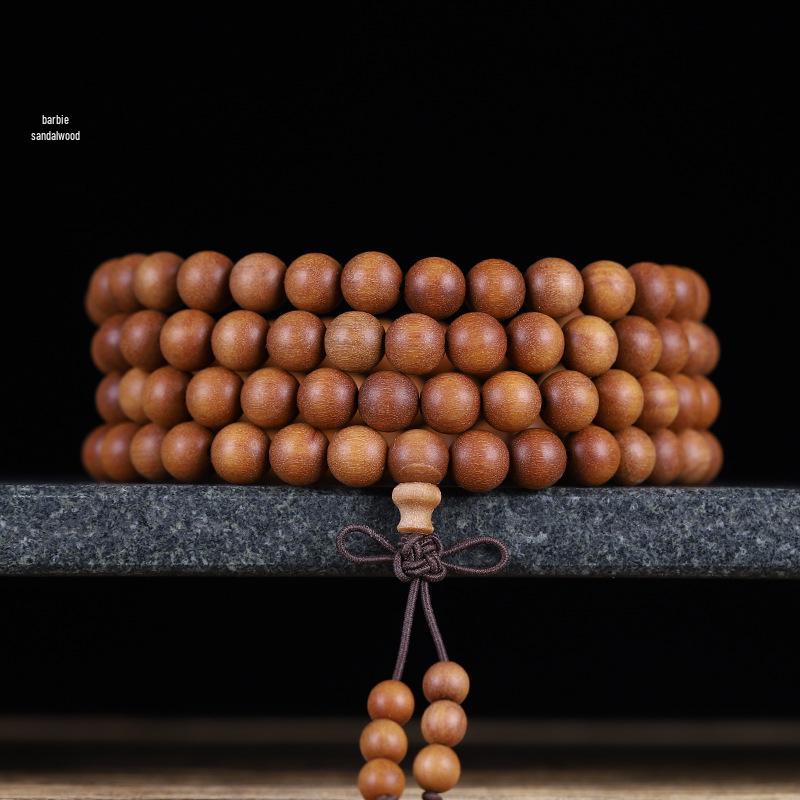 Barbie Sandalwood Bracelet 2.0: Men’s & Women’s 108-Bead Buddhist Prayer Beads, Couple Style Hand Jewelry.