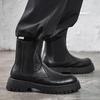 Fashion All-match Male Motorcycle Boots New Antiskid Male Walking Shoes Men Winter Plush Snow Boots Outdoor Mens Slip On High Top Shoes