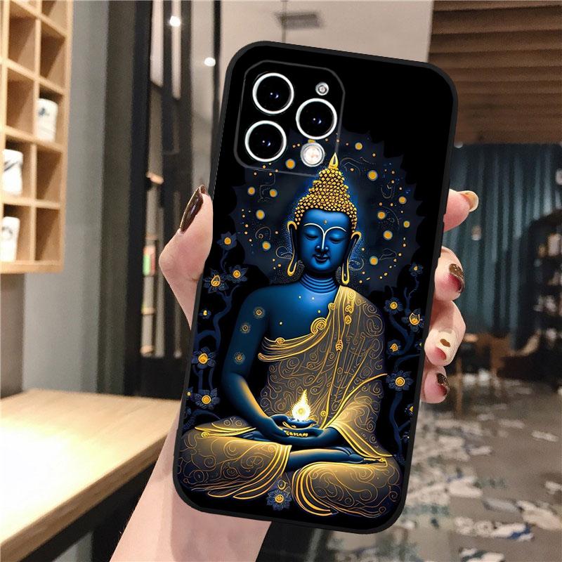Buddha Phone Case For iPhone 17 Pro Max Air 16 15 14 13 Pro Max 15 16 Pro 15Plus Silicone Cover