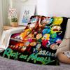1Pc Rick Morty Adventure Flannel Blanket, Soft And Comfortable, Casual Warm, Camping Travel, Christmas, Halloween Xmas Gift L111