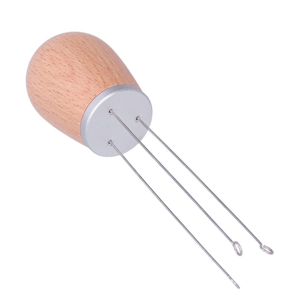 Wooden Handle Needle Coffee Stirrer Arc Design Coffee Leveler Tool For Barista