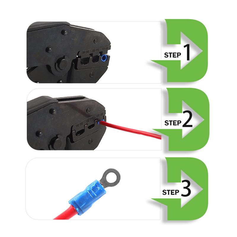 100Pcs RV2-3.2/4/5/6/8/10  Ring Insulated Wire Connector Electrical Crimp Terminal Cable Wire Connector AWG 22-16
