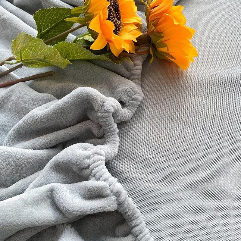 25cm Universal Elastic Band Fitted Sheet Mattress Cover Winter Super Soft Warm Flannel Thicken King Double Bed Bed Linens Dust Protector No Pillowcase
