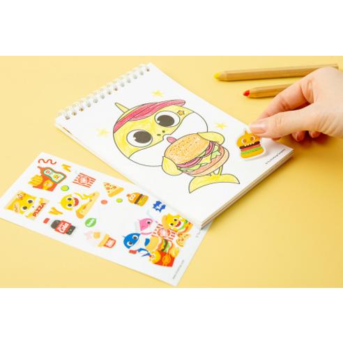 Baby Shark Fast Food Mini Coloring Book Set for Kids 2 Types