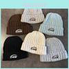 Knitted Letter Embroidered Beanie Hat For Winter Warmth Unisex Fashion Accessory